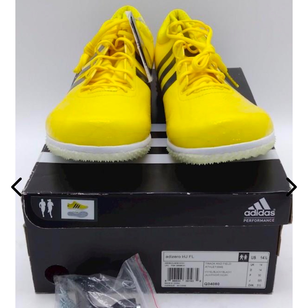 Men's Adidas Yellow Black Track Shoes 14.5 Nib